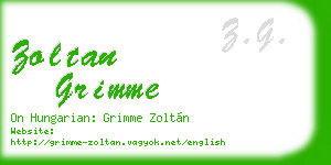 zoltan grimme business card